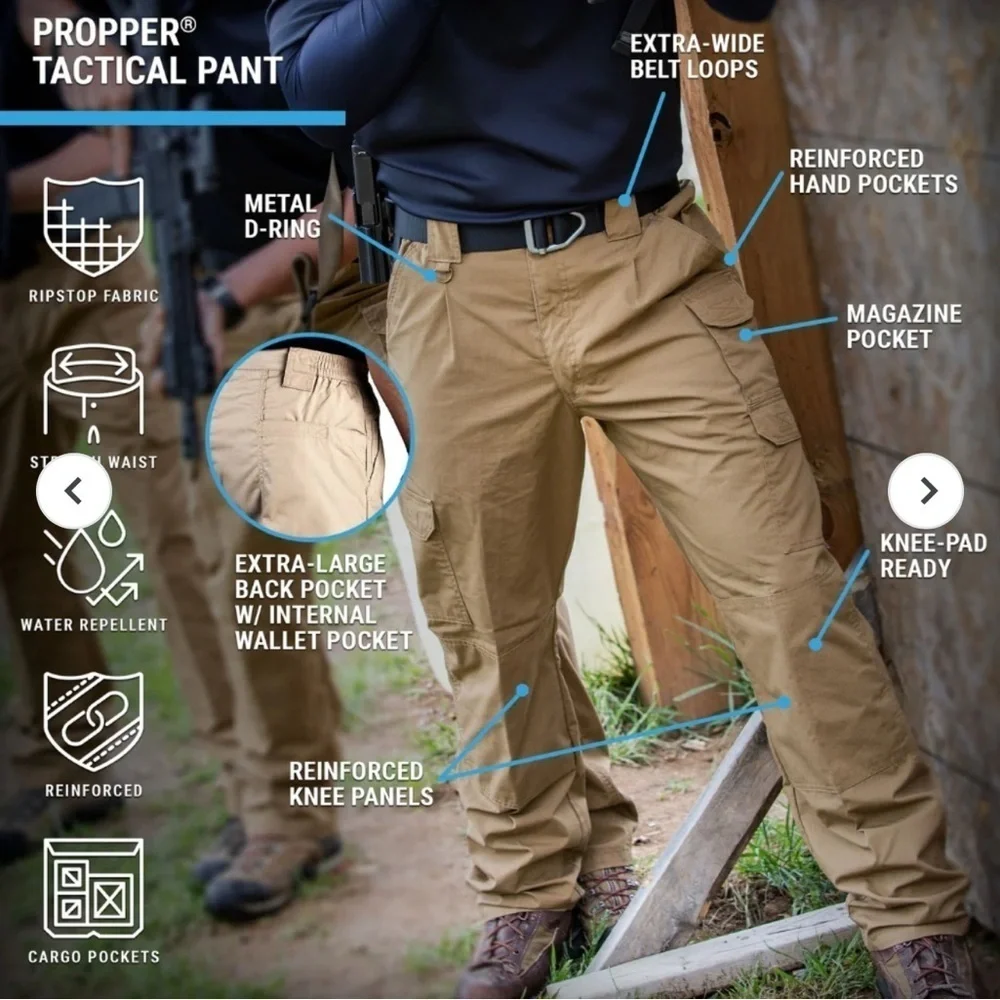 Propper brand Men's tactical Black Cargo Pants. Size 42/32. GUC